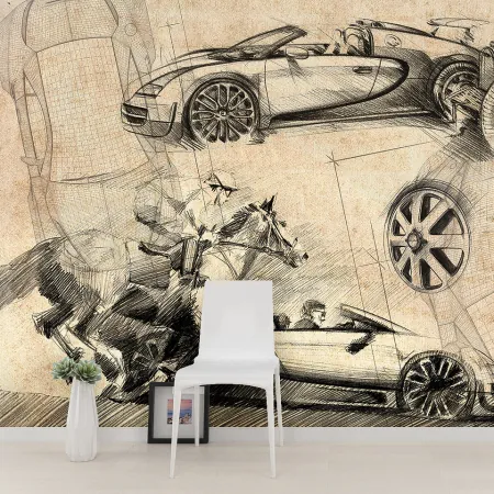 Фотообои Bugatti Veyron, арт. 43644, пример фотообоев на стене