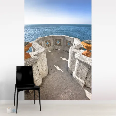 Фотообои Вид с каменного балкона на океан, арт. 44170, пример фотообоев на стене