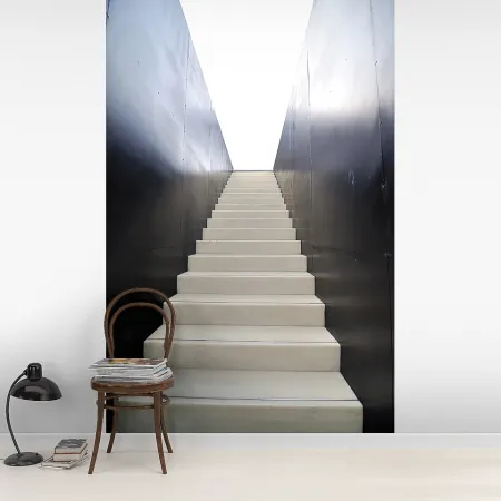 Фотообои Белая лестница, арт. 44285, пример фотообоев на стене
