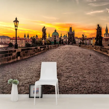 Фотообои Прага.Вида с моста, арт. 44368, пример фотообоев на стене