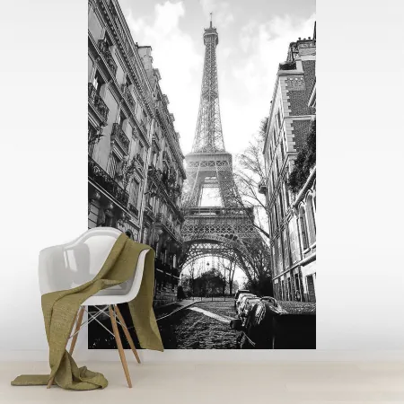 Фотообои Парижская улица, арт. 44450, пример фотообоев на стене