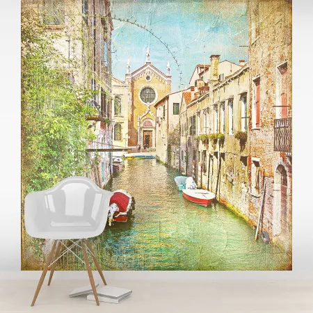 Фотообои Канал в Венеции, арт. 44455, пример фотообоев на стене