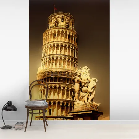 Фотообои Пизанская башня, арт. 45289, пример фотообоев на стене