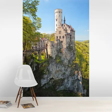 Фотообои Замок Лихтенштейн, арт. 45430, пример фотообоев на стене