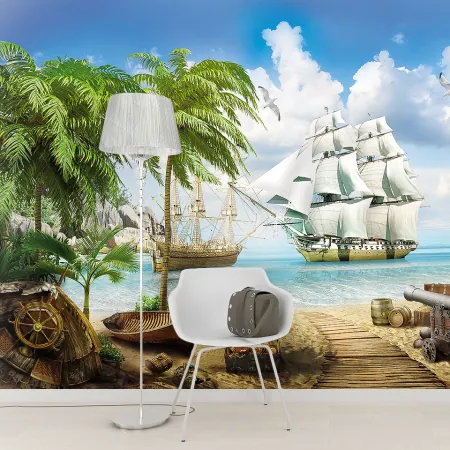Фотообои Пираты Карибского моря, арт. 46322, пример фотообоев на стене