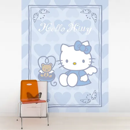 Фотообои Hello Kitty, арт. 46400, пример фотообоев на стене