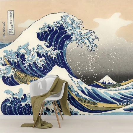 Фотообои Японская гравюра, арт. 49070, пример фотообоев на стене