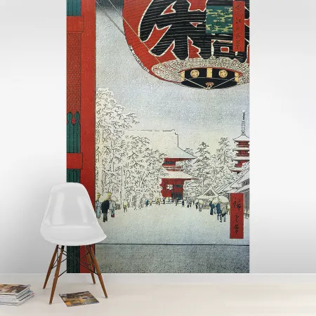 Фотообои Японская гравюра, арт. 49078, пример фотообоев на стене