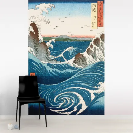 Фотообои Японская гравюра, арт. 49080, пример фотообоев на стене