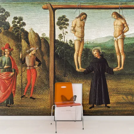 Фотообои Святой Иероним, Поддерживающий Двух Казнённых, арт. 50009, пример фотообоев на стене
