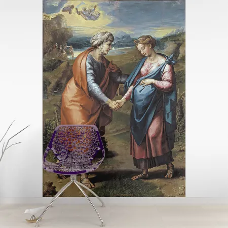 Фотообои Встреча Девы Марии И Елизаветы, арт. 50043, пример фотообоев на стене