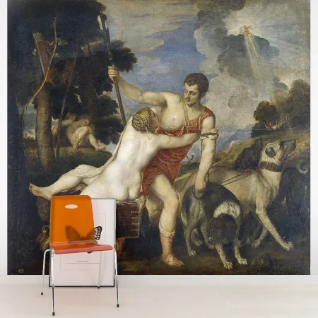 Фотообои Венера И Адонис, арт. 50055, пример фотообоев на стене