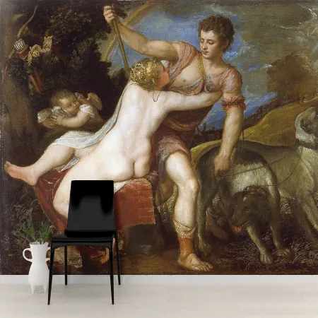 Фотообои Венера И Адонис, арт. 50056, пример фотообоев на стене