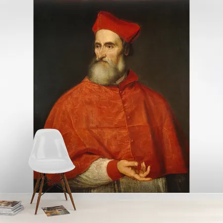 Фотообои Портрет Кардинала Пьетро Бембо, арт. 50080, пример фотообоев на стене