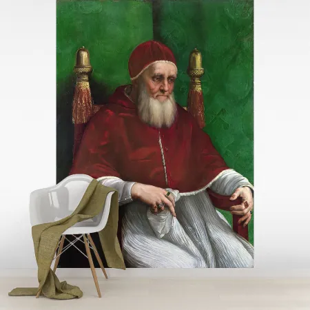 Фотообои Портрет Папы Юлия Ii, арт. 50133, пример фотообоев на стене
