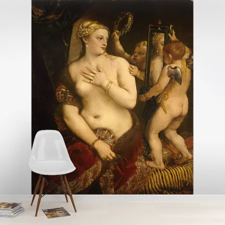 Фотообои Венера Перед Зеркалом, арт. 50140, пример фотообоев на стене