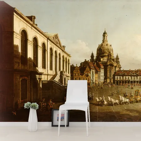 Фотообои Площадь Нового Рынка В Дрездене, арт. 50152, пример фотообоев на стене