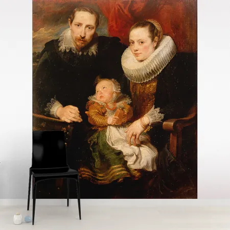 Фотообои Семейный Портрет, арт. 50173, пример фотообоев на стене