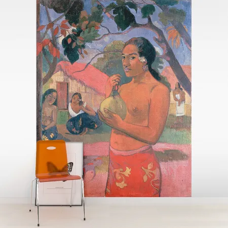 Фотообои Женщина, Держащая Плод, арт. 50191, пример фотообоев на стене