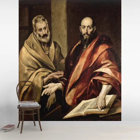 Фотообои Апостолы Петр И Павел, арт. 50202, пример фотообоев на стене