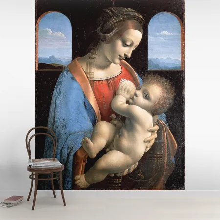 Фотообои Мадонна С Младенцем, арт. 50217, пример фотообоев на стене