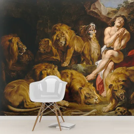 Фотообои Даниил во рву львином, арт. 50303, пример фотообоев на стене