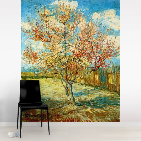 Фотообои Винсент Ван Гог - Персиковое дерево 1888, арт. 50308, пример фотообоев на стене
