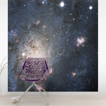 Фотообои Спиральная галактика, арт. 52062, пример фотообоев на стене