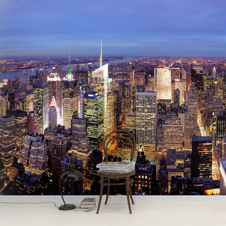 Фотообои Нью-Йорк панорама, арт. 54041, пример фотообоев на стене