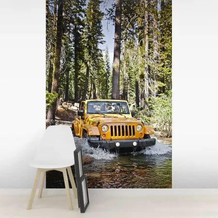 Фотообои Jeep Wrangler, арт. 57076, пример фотообоев на стене