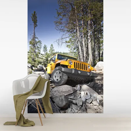 Фотообои Jeep Wrangler, арт. 57077, пример фотообоев на стене