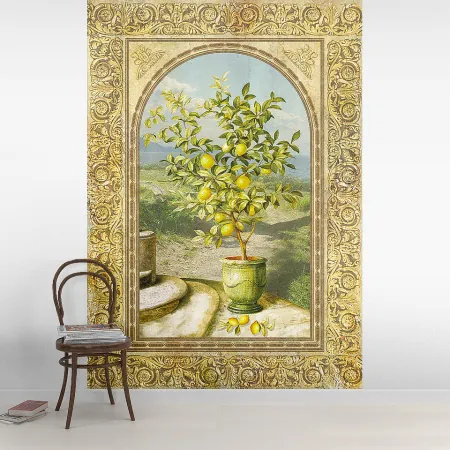 Фотообои Лимонное деревце, арт. 58161, пример фотообоев на стене