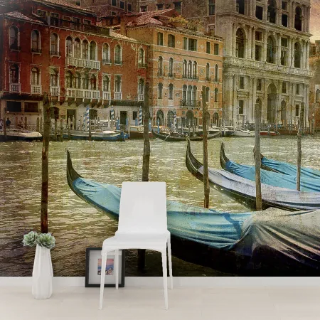 Фотообои Гондолы в Венеции, арт. 59002, пример фотообоев на стене