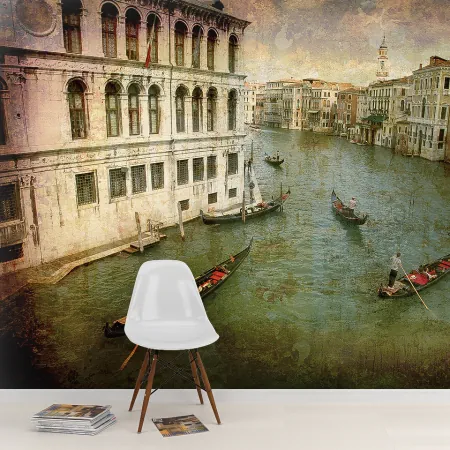 Фотообои Гондолы в Венеции, арт. 59006, пример фотообоев на стене