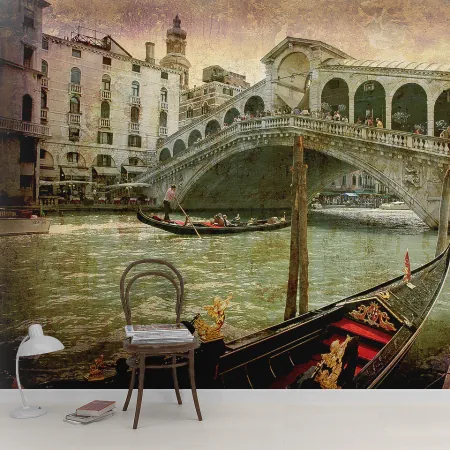 Фотообои Гондолы в Венеции, арт. 59007, пример фотообоев на стене