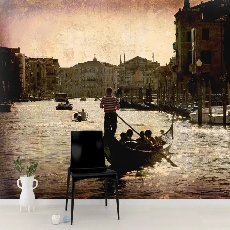 Фотообои Гондолы в Венеции, арт. 59008, пример фотообоев на стене