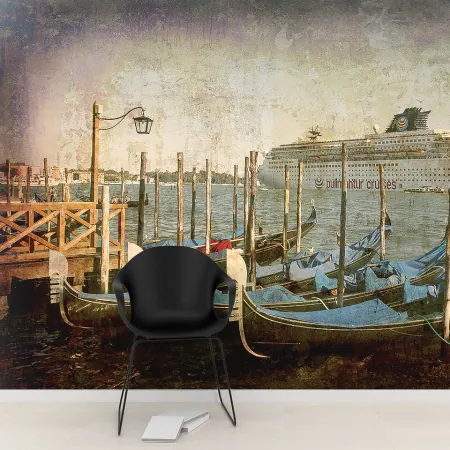 Фотообои Гондолы в Венеции, арт. 59009, пример фотообоев на стене
