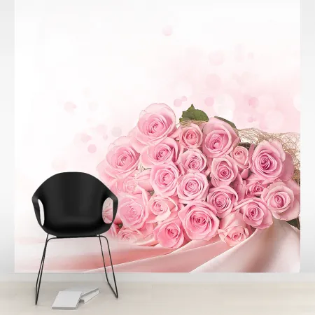 Фотообои Букет алых роз, арт. 60266, пример фотообоев на стене