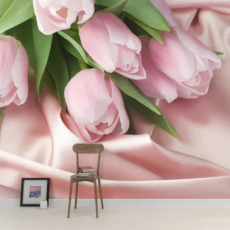 Фотообои Тюльпаны, арт. 60297, пример фотообоев на стене